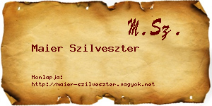 Maier Szilveszter névjegykártya